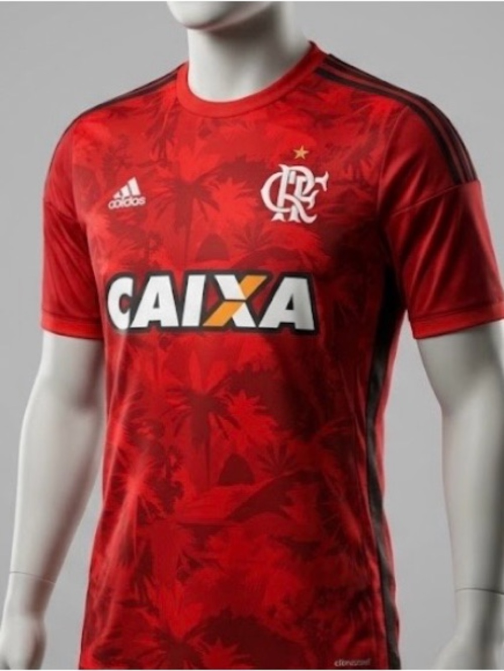 adidas Men’s Red Flamengo Football Jersey with CAIXA Logo